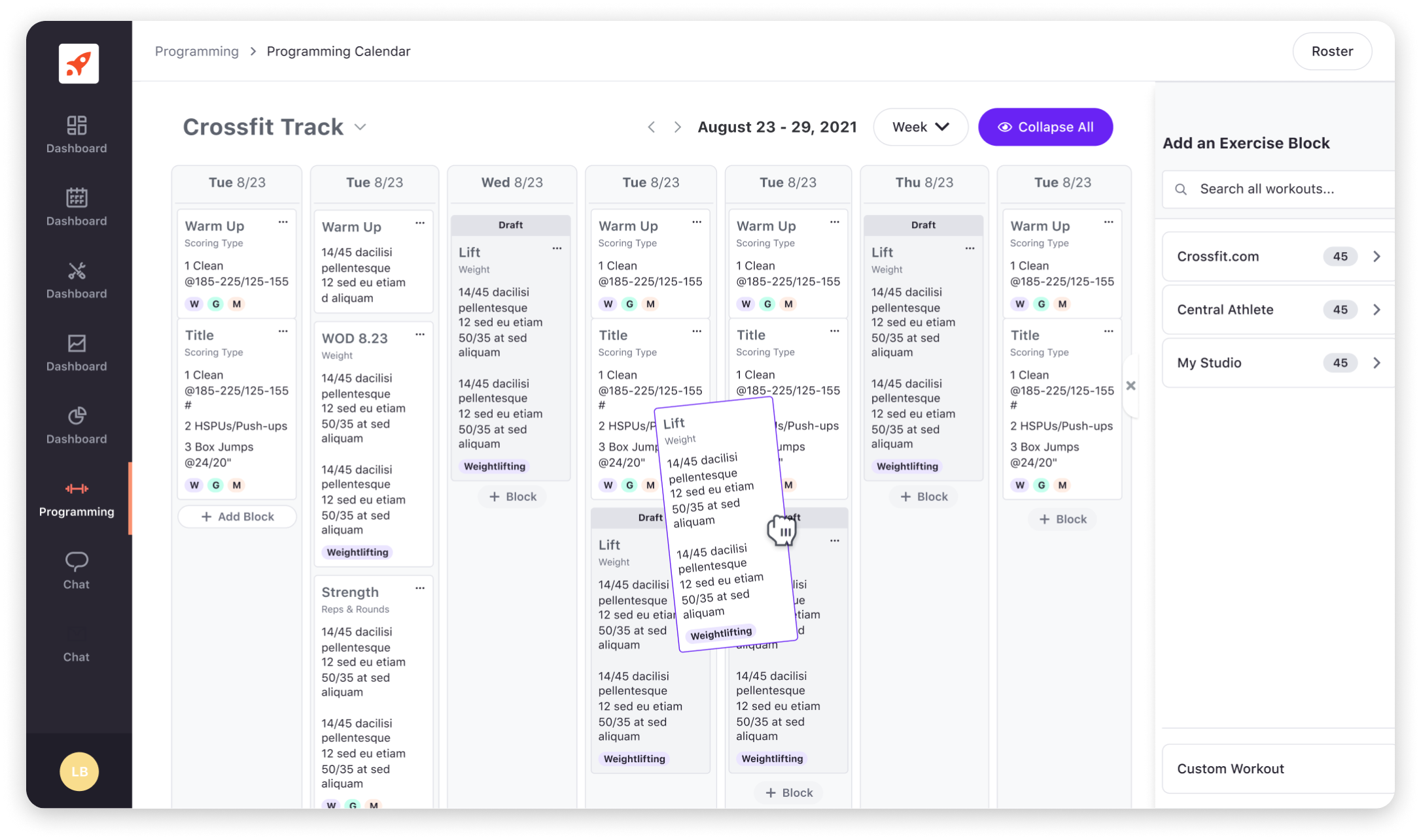 Picture of Crossfit gym management software as seen on a laptop screen